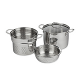SWISS DIAMOND PREMIUM STEEL DLX 24CM PASTA SET WITH LID