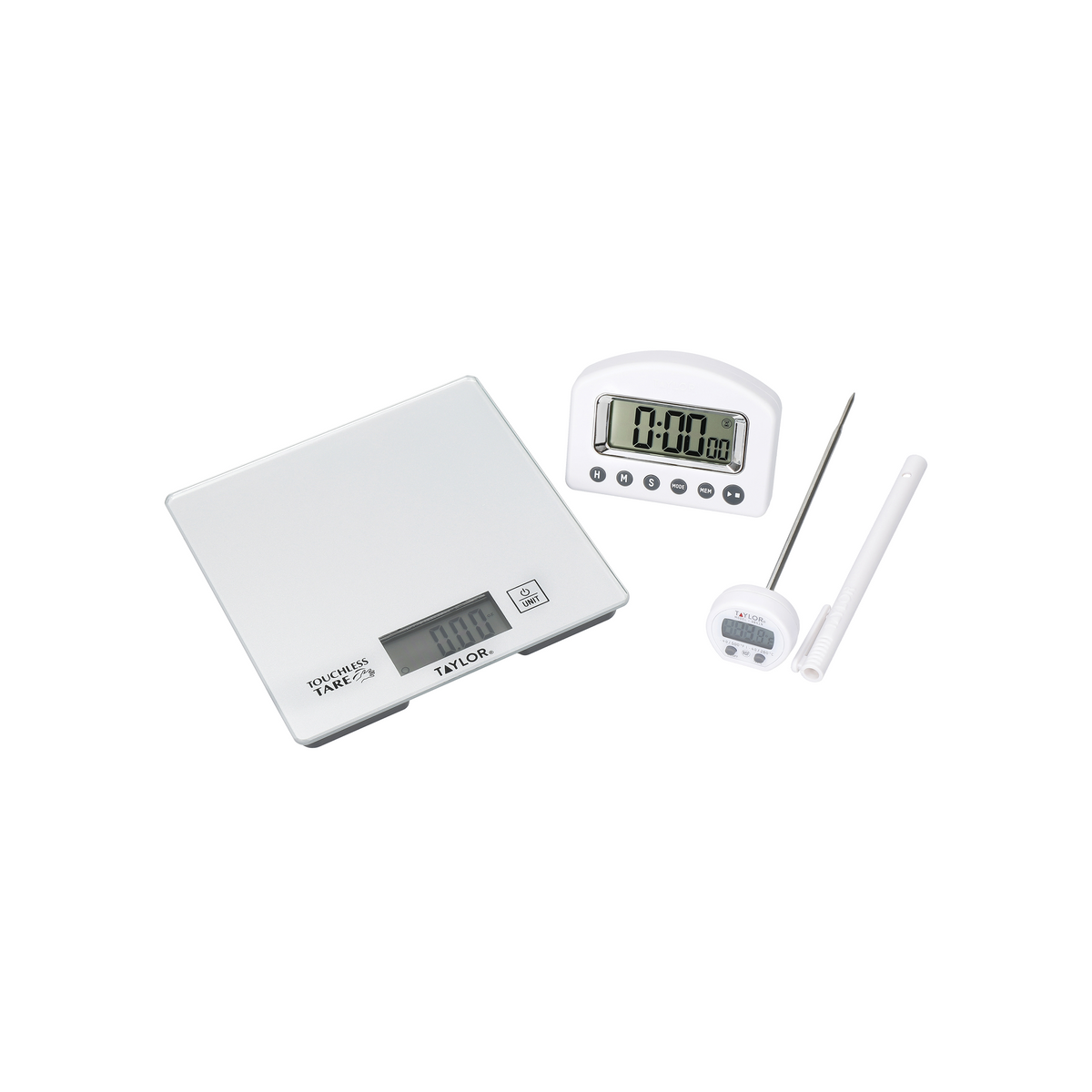 TAYLOR PRO KITCHEN WEIGHING AND MEASURING SET SILVER