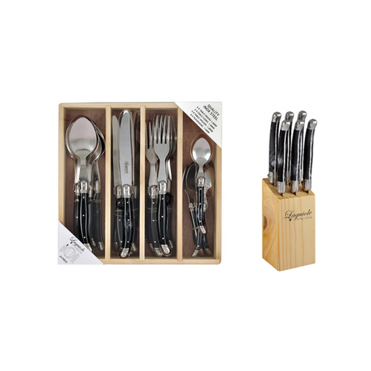 LAGUIOLE ETIQUETTE 24PC CUTLERY SET AND 6PC STEAK KNIFE COMBO