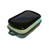 URBAN STYLE ENAMEL 36CM BAKING DISH WITH LID GREEN