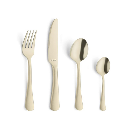 AMEFA 24PC CUTLERY SET WITH BONUS CAKE FORK SET CHAMPAGNE