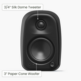 KANTO UKI 100W DESKTOP SPEAKERS WITH BLUETOOTH, USB-C, HEADPHONE OUT, PAIR