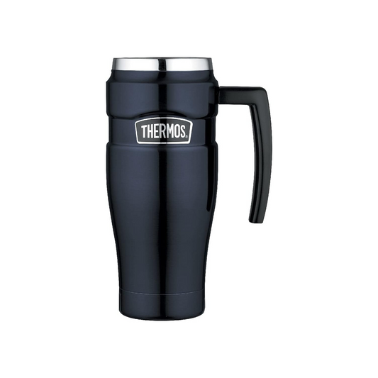 THERMOS 470ML STAINLESS KING VACUUM INSULATED TRAVEL MUG MIDNIGHT BLUE