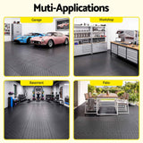 Giantz Garage Floor Tiles Interlocking PP Flooring 25PCS 30x30cm Black