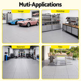 Giantz Garage Floor Tiles Interlocking PP Flooring 25PCS 30x30cm Grey