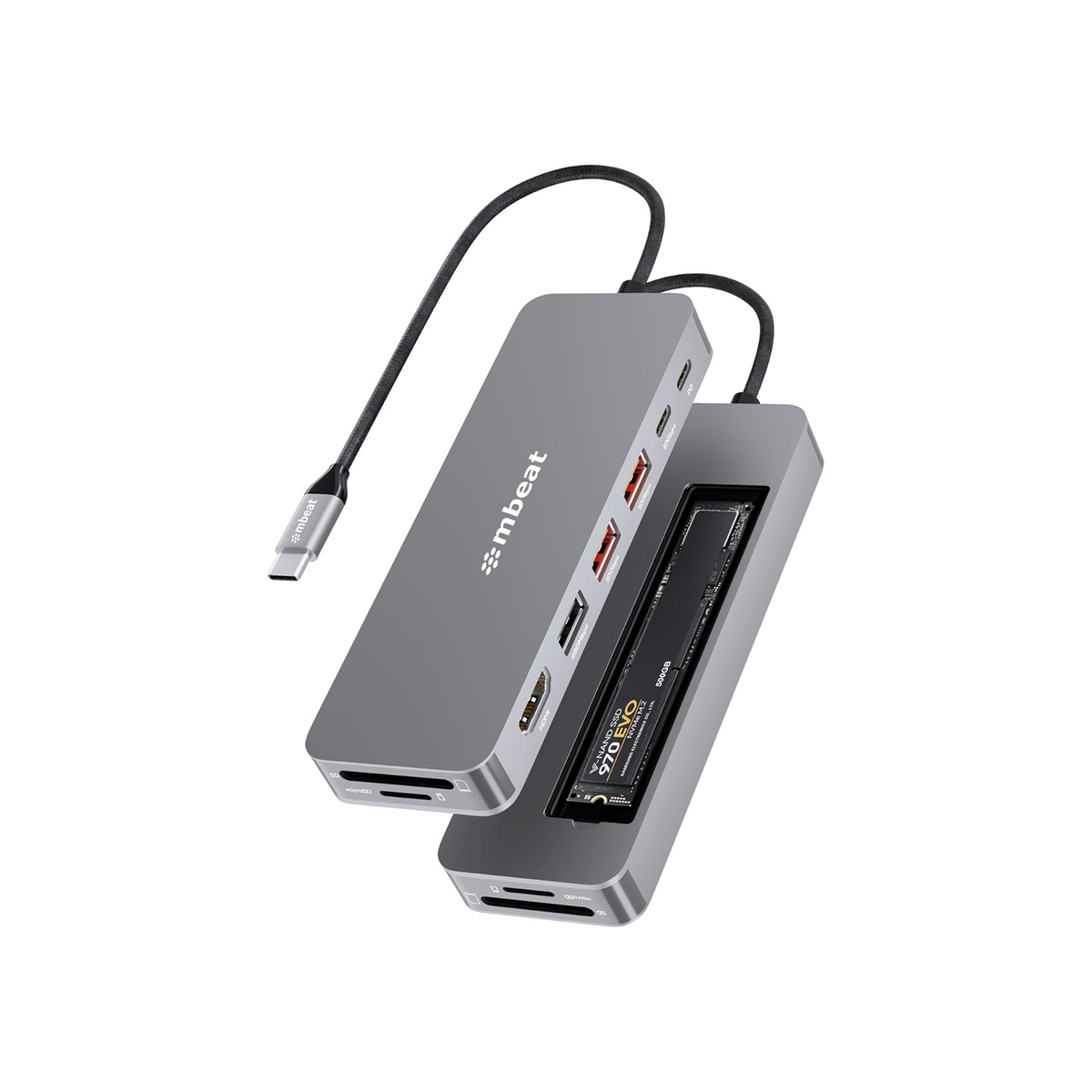 MBEAT Elite 9-in-1 USB-C Multiport Hub with Built-in M.2 NVMe SSD Enclosure