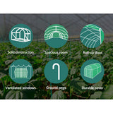 Green Fingers Greenhouse 6x3x2M Walk in Green House Tunnel Plant Garden Shed Dome