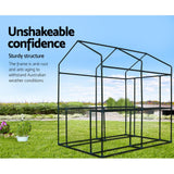 Green Fingers Greenhouse 1.2x1.9x1.9M Walk in Green House Tunnel Plant Garden Shed 4 Shelves