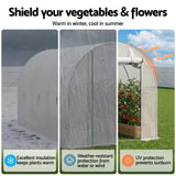 Green Fingers Greenhouse 3x2x2M Walk in Green House White