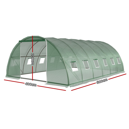 Green Fingers Greenhouse 6x4x2M Walk in Green House Tunnel Plant Garden Shed Dome