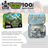 PUZZLE MASTER 100 Piece Lunch Box Puzzle Dinosaur World AR Edition