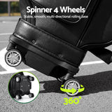 Everfit Golf Cart Bag Rolling Buggy Club Organiser Synthetic Leather Black