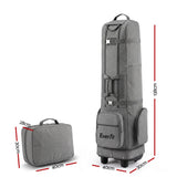 Everfit Golf Travel Bag Flight Cover Foldable Soft Case Wheels Grey