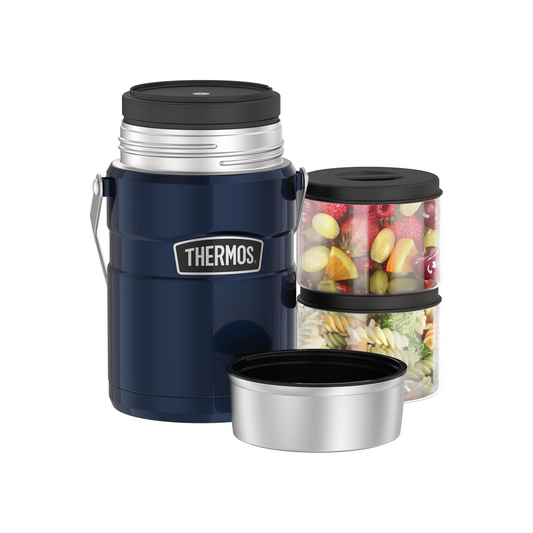 THERMOS 1.4L STAINLESS KING BIG BOSS STAINLESS STEEL FOOD JAR MIDNIGHT BLUE