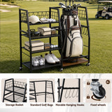 Everfit Golf Bag Storage Rack Golf Organizer Hold 1 Bags 4 Shelves