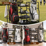Everfit Golf Bag Storage Golfing Equipment Rack Holds 2 Bags 16 Clubs