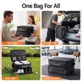 Everfit Golf Trunk Organizer for Car, 2-Tier Golf Storage Bag with Ventilated Shoe Compartment Black