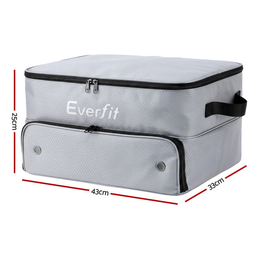 Everfit Golf Trunk Organizer for Car, 2-Tier Golf Storage Bag with Ventilated Shoe Compartment Grey