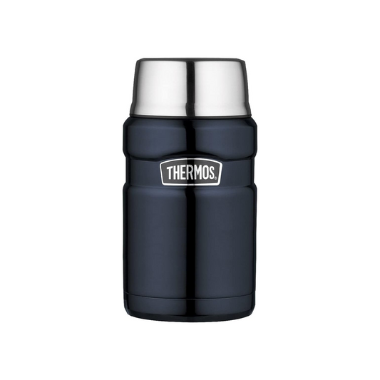 THERMOS 710ML STAINLESS KING VACUUM INSULATED FOOD JAR MIDNIGHT BLUE
