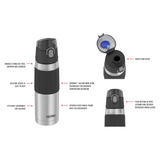 THERMOS 530ML VACUUM INSULATED HYDRATION BOTTLE WITH HYGIENIC FLIP LID MIDNIGHT BLUE