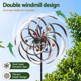 Gardeon Garden Windmill Metal Wind Spinner Double Layer 190cm Bronze