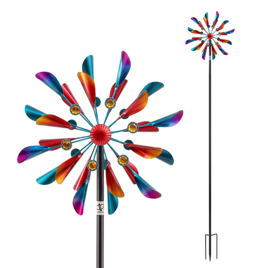 Gardeon Garden Windmill Metal Double Wind Spinner Outdoor Lawn Decor 190cm