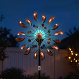Gardeon Garden Windmill Metal Wind Spinner Solar Light Outdoor 190cmr Bronze