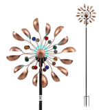 Gardeon Garden Windmill Metal Wind Spinner Solar Light Outdoor 190cmr Bronze