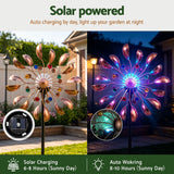 Gardeon Garden Windmill Metal Wind Spinner Solar Light Outdoor 190cmr Bronze