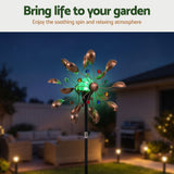 Gardeon Garden Windmill Metal Wind Spinner Solar Light Outdoor 190cmr Bronze