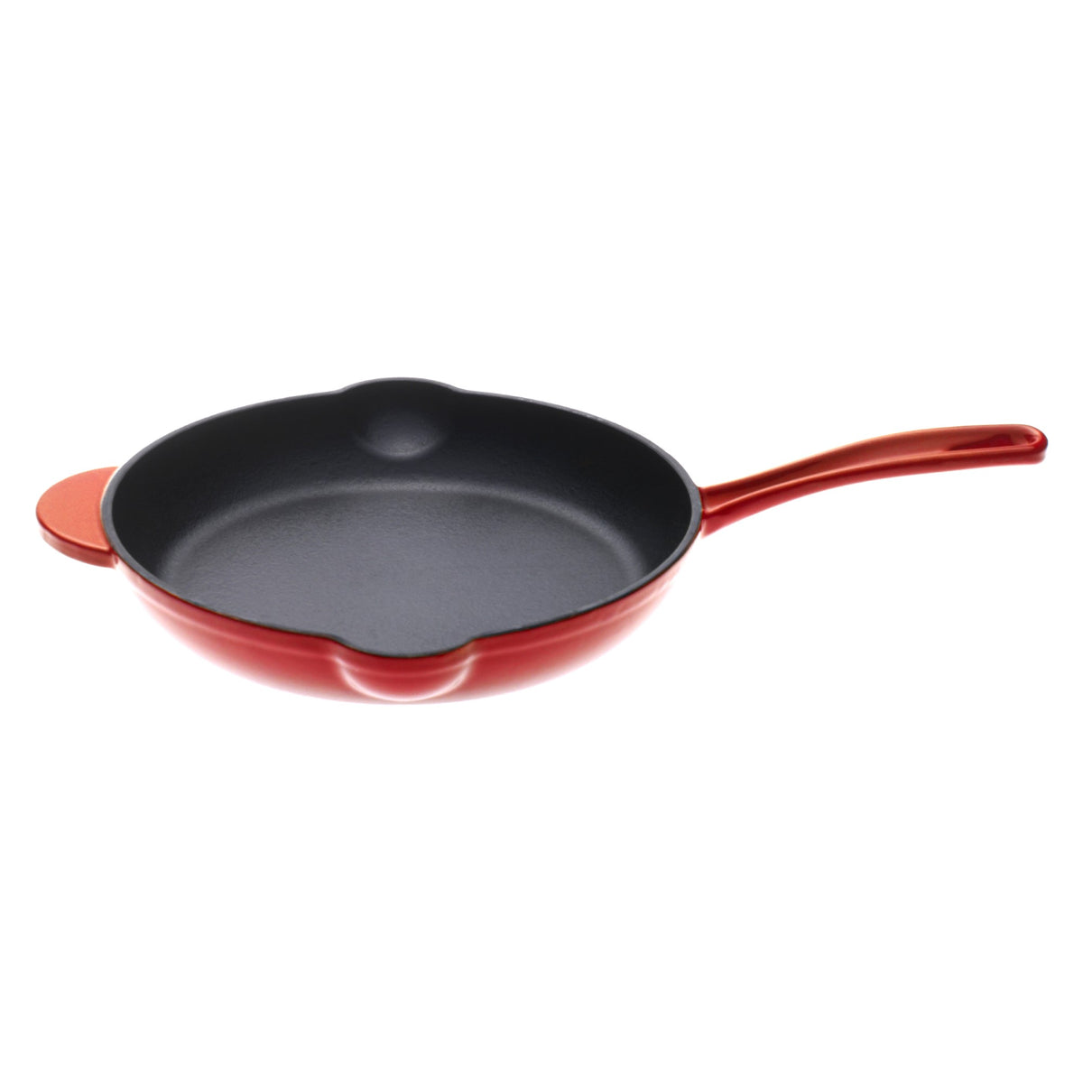 GOURMET KITCHEN Cast Iron Fry Pan 26cm Black Cherry Red