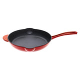 GOURMET KITCHEN Cast Iron Fry Pan 26cm Black Cherry Red