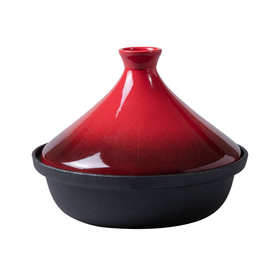 GOURMET KITCHEN Signature Cast Iron Tagine with Ceramic Lid Red 25cm