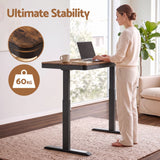 Artiss Motorised Standing Desk with Storage Drawer 120cm Rustic Brown