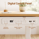 Artiss Motorised Standing Desk with Storage Drawer 120cm Wood White