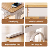 Artiss Motorised Standing Desk with Storage Drawer 120cm Wood White