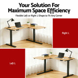 Artiss L-Shape Electric Standing Desk Sit Stand Up Height Adjustable Motorised