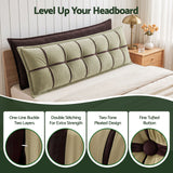 Giselle Bedding Headboard Pillow with Double-Layer Storage Wedge Reading Backrest with Adjustable Filling, Chenille Bed Rest Cushion for Daybed, Dorm, and RV King