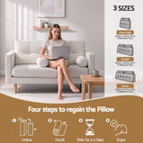 Giselle wedge pillow headboard with non-flattening shredded foam core, perfect for dorm reading or sofa lap desk, 330g corduroy cover, side pockets, Double