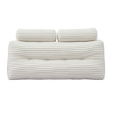 Giselle wedge pillow headboard with non-flattening shredded foam core, perfect for dorm reading or sofa lap desk, 330g corduroy cover, side pockets, Double