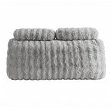 Giselle Wedge Pillow Headboard, Easy Wash Zipper Cover & Anti-Flat Foam, Couch Lumbar Support for Dorm Readers, 340g Faux Rabbit Fur with Dual Pockets, Double