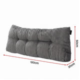 Giselle Headboard Pillow for Sitting in Bed, Upgraded Shredded Foam Reading Wedge Cushion for Lumbar Support, 320g Corduroy Backrest with Side Pockets for Dorm Daybed, Double