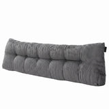 Giselle Headboard Pillow for Sitting in Bed, Upgraded Shredded Foam Reading Wedge Cushion for Lumbar Support, 320g Corduroy Backrest with Side Pockets for Dorm Daybed, King