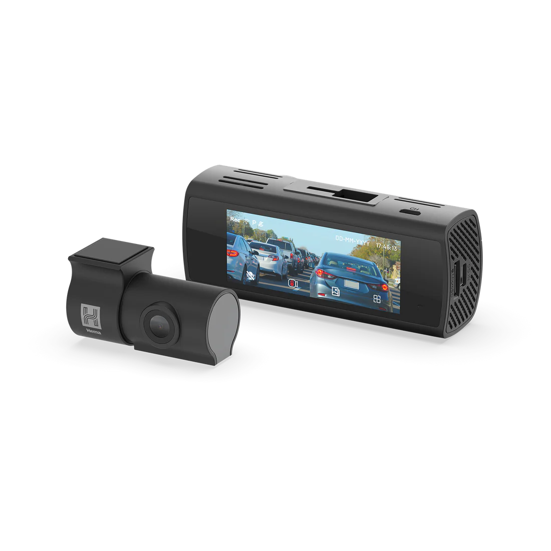 HM-DVR22 4K UHD Front Dash Camera and 1080p Rear Camera With 3.2” IPS Screen, Built-in GPS, and Wi-Fi