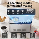 Devanti 2L 2-in-1 Ice Cream & Yogurt Maker Machine No Pre-Freezing Homemade Gelato Sorbet