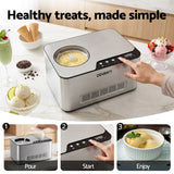 Devanti 2L 2-in-1 Ice Cream & Yogurt Maker Machine No Pre-Freezing Homemade Gelato Sorbet