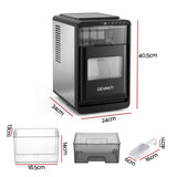 Devanti Ice Maker Crescent Ice 16pcs Countertop Machine 12KG/24H for Home