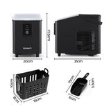 Devanti Ice Maker 11-12kg Portable Bullet Cube Machine Black