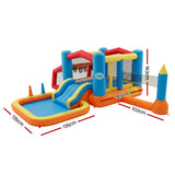Keezi Inflatable Kids Pool Play Park Jumping Castle Volleyball Net with Blower Balls 4mx4.37m