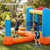 Keezi Inflatable Kids Pool Play Park Jumping Castle Volleyball Net with Blower Balls 4mx4.37m